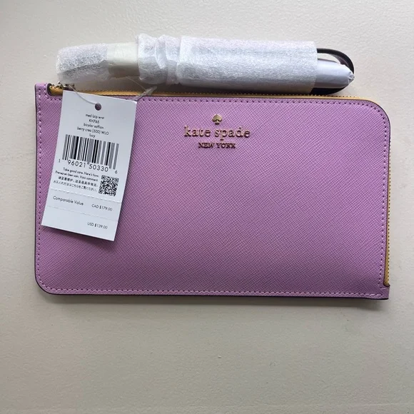 NWT Kate Spade BiColor medium zip wristlet! Pink and Yellow - Picture 1 of 14